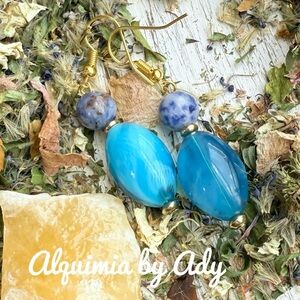 Alquimia Blue and Gold Earrings